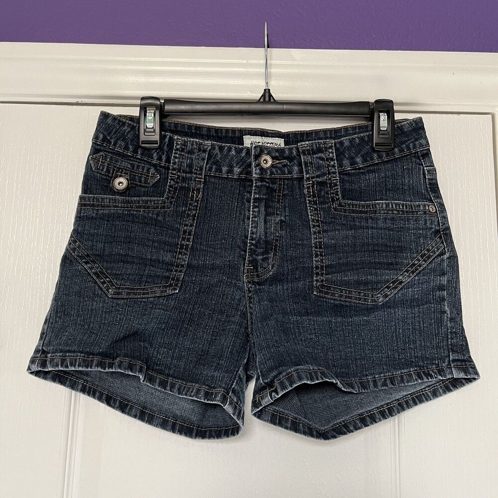 HOT BOTTOMS Blue Denim Jean Shorts Mid Rise Juniors Size 11/12